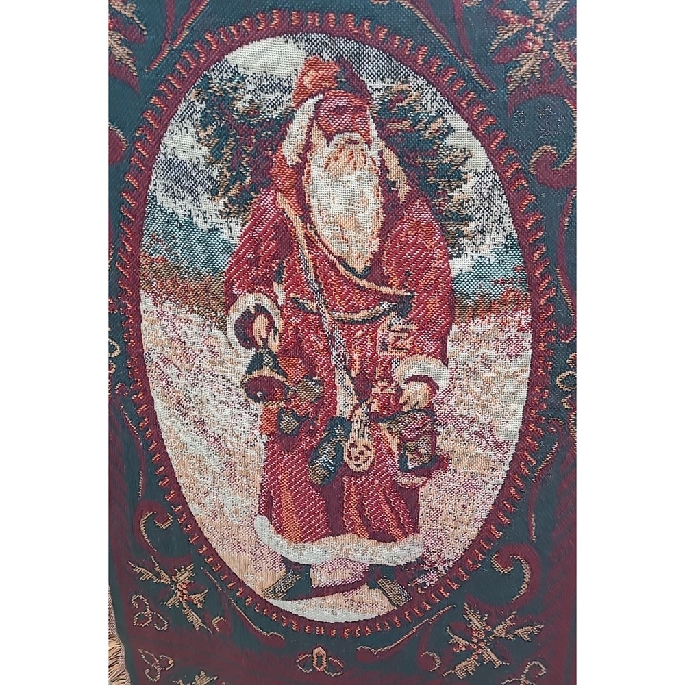 Goodwin Weavers Old World Santa Claus Christmas Blanket Tapestry Throw